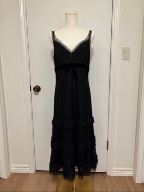 Vera Wang Black Tiered Bridesmaid Dress